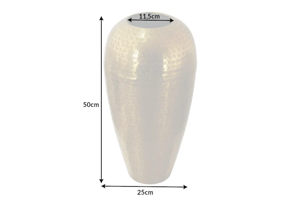 Elegante Vase ORIENTAL 50cm gold im Wild Hammerschlag Design