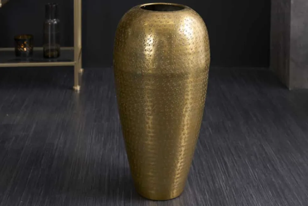 Elegante Vase ORIENTAL 50cm gold im Wild Hammerschlag Design