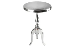 Eleganter Beistelltisch SAVOY 55cm silber poliert Dreibein mit runder Platte