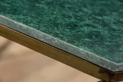 Eleganter Couchtisch DIAMOND 70cm grün messing mit Marmorplatte