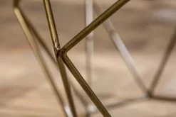 Eleganter Couchtisch DIAMOND 70cm weiß messing mit Marmorplatte