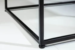Eleganter Couchtisch ELEMENTS 50cm grau mit polierter Marmor-Platte