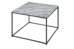 Eleganter Couchtisch ELEMENTS 50cm grau mit polierter Marmor-Platte