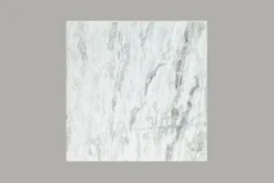Eleganter Couchtisch ELEMENTS 50cm weiß mit polierter Marmor-Platte