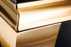 Eleganter Couchtisch MODERN BAROCK 100cm schwarz Opalglas goldene Beine