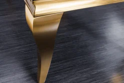 Eleganter Couchtisch MODERN BAROCK 100cm schwarz Opalglas goldene Beine
