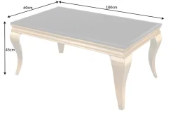 Eleganter Couchtisch MODERN BAROCK 100cm schwarz Opalglas goldene Beine