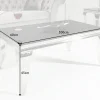 Eleganter Couchtisch MODERN BAROCK 100cm silber mit schwarzem Opalglas