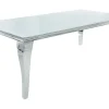 Eleganter Design Esstisch MODERN BAROCK 180cm weiß Edelstahl Opalglas Tischplatte