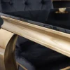 Eleganter Design Esstisch MODERN BAROCK 200cm schwarz gold Edelstahl Opalglas Tischplatte