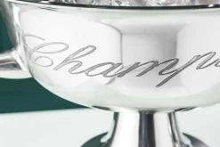 Eleganter Design Sektkühler CHAMPAGNE 40cm silber poliert Flaschenkühler