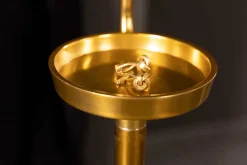 Eleganter Herrendiener VALET 128cm gold Aluminium Kleiderhaken Garderobenständer
