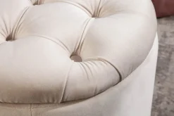 Eleganter Hocker MODERN BAROCK 50cm champagner beige Samt Aufbewahrungkorb