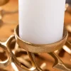 Eleganter Kerzenhalter ABSTRACT 38cm gold Kranz aus Ästen für 4 Kerzen