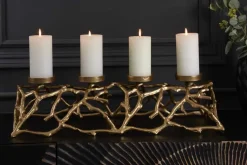 Eleganter Kerzenhalter ABSTRACT 60cm gold für 4 Kerzen
