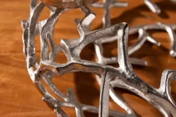 Eleganter Kerzenhalter ABSTRACT 38cm silber Kranz aus Ästen für 4 Kerzen