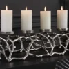 Eleganter Kerzenhalter ABSTRACT 60cm silber für 4 Kerzen