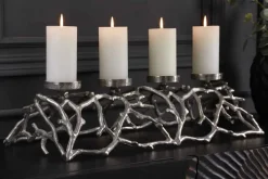 Eleganter Kerzenhalter ABSTRACT 60cm silber für 4 Kerzen