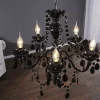 Eleganter Kronleuchter BLACK CRYSTAL 55cm schwarz Acryl 5-armig Lüster