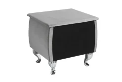 Eleganter Nachttisch EXTRAVAGANCIA 50cm silbergrau Samt Nachtkommode mit Schublade
