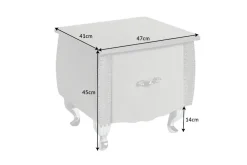 Eleganter Nachttisch EXTRAVAGANCIA 50cm silbergrau Samt Nachtkommode mit Schublade