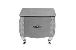 Eleganter Nachttisch EXTRAVAGANCIA 50cm silbergrau Samt Nachtkommode mit Schublade