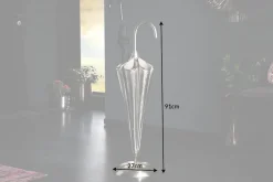 Eleganter Schirmständer UMBRELLA 91cm silber Aluminium für 6 Schirme