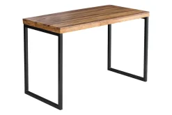 Eleganter Schreibtisch ELEMENTS 118cm braun Sheesham stone finish Metallgestell