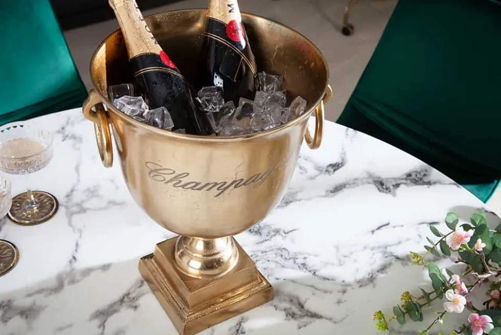 Eleganter Sektkühler CHAMPAGNE 40cm gold Flaschenkühler