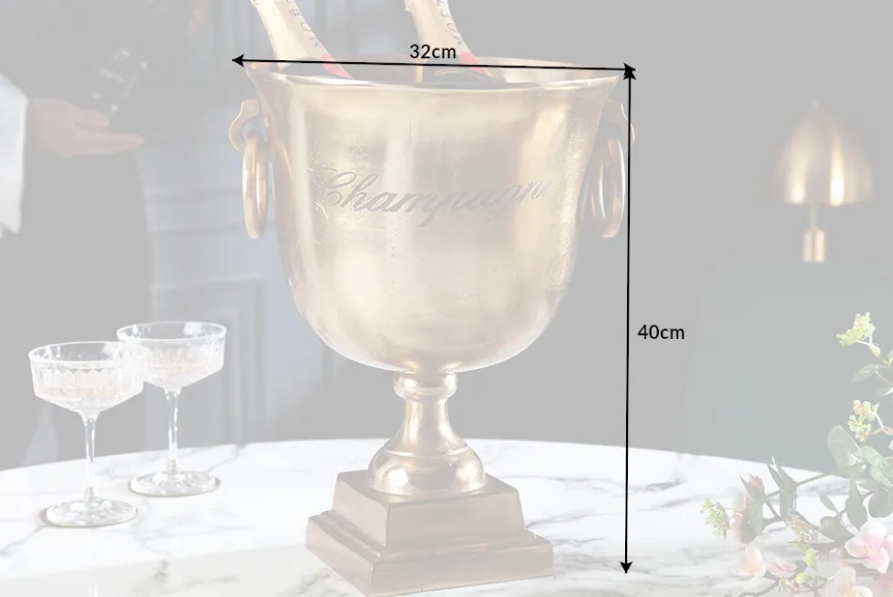 Eleganter Sektkühler CHAMPAGNE 40cm gold Flaschenkühler