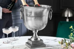 Eleganter Sektkühler CHAMPAGNE 40cm silber Flaschenkühler
