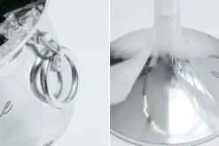 Eleganter Sektkühler CHAMPAGNE 75cm silber poliert Flaschenkühler