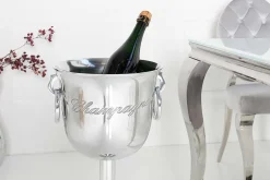 Eleganter Sektkühler CHAMPAGNE 75cm silber poliert Flaschenkühler