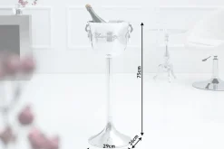 Eleganter Sektkühler CHAMPAGNE 75cm silber poliert Flaschenkühler
