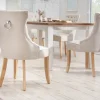 Eleganter Stuhl CASTLE beige Leinenstoff Landhausstil mit Komfortgriff