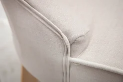 Eleganter Stuhl CASTLE beige Leinenstoff Landhausstil mit Komfortgriff