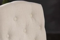 Eleganter Stuhl CASTLE beige mit Chesterfield Steppung im Landhausstil