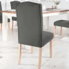 Eleganter Stuhl CASTLE grau mit Chesterfield Steppung im Landhausstil