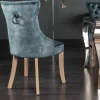 Eleganter Stuhl CASTLE petrol Samt Landhausstil mit Komfortgriff