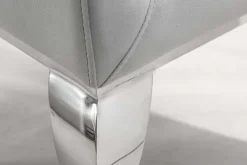 Eleganter Stuhl MODERN BAROCK edel-grau Samt Stuhlbeine aus Edelstahl