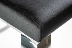 Eleganter Stuhl MODERN BAROCK schwarz Samt Stuhlbeine aus Edelstahl