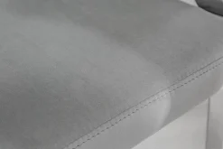 Eleganter Stuhl MODERN BAROCK edel-grau Samt mit Armlehnen und Zierknöpfen