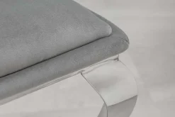 Eleganter Stuhl MODERN BAROCK II edel-grau Samt Edelstahlbeine