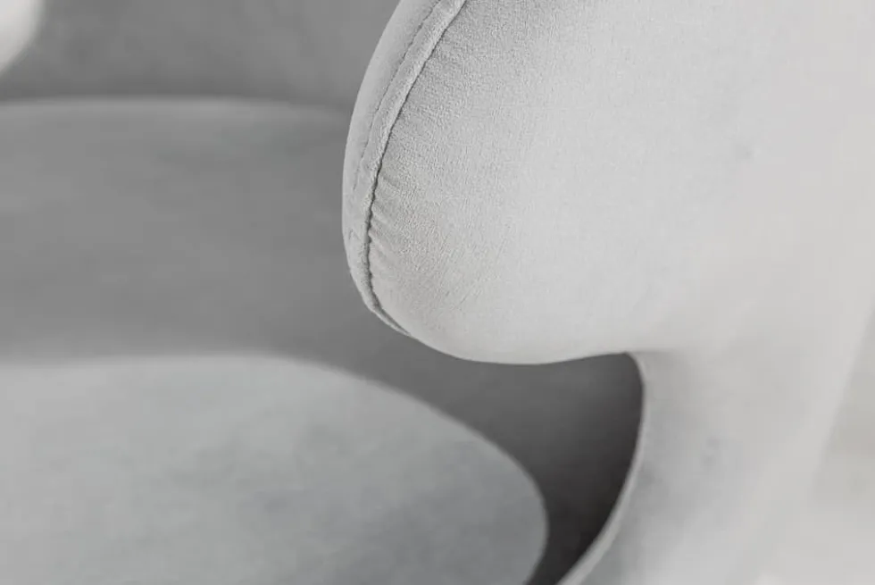 Eleganter Stuhl MODERN BAROCK II edel-grau Samt Edelstahlbeine