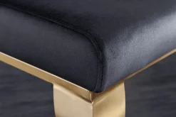 Eleganter Stuhl MODERN BAROCK schwarz Samt goldene Stuhlbeine aus Edelstahl