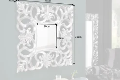 Eleganter Wandspiegel VENICE 75x75cm silber antik Barockstil