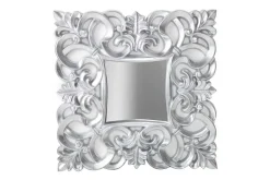 Eleganter Wandspiegel VENICE 75x75cm silber antik Barockstil