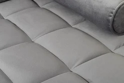 Elegantes Ecksofa COZY VELVET 260cm grau Samt Federkern 3-Sitzer