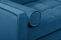 Elegantes Ecksofa COZY VELVET 260cm blau petrol Samt Federkern 3-Sitzer