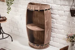 Elegantes Regal BODEGA 79cm natur Pinie halbes Weinfass Shabby Chic